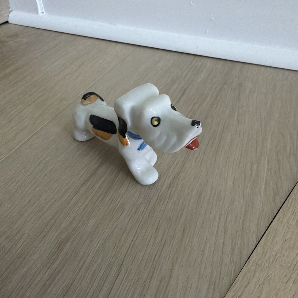 Vintage Hand-painted Ceramic Street Dog Figurine Made In Occupied Japan